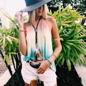 LF tie dye tank with open back